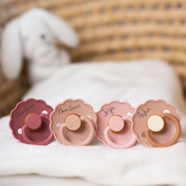 Aurora FRIGG Daisy Rubber Pacifiers | Personalised by FRIGG sold by Just Børn