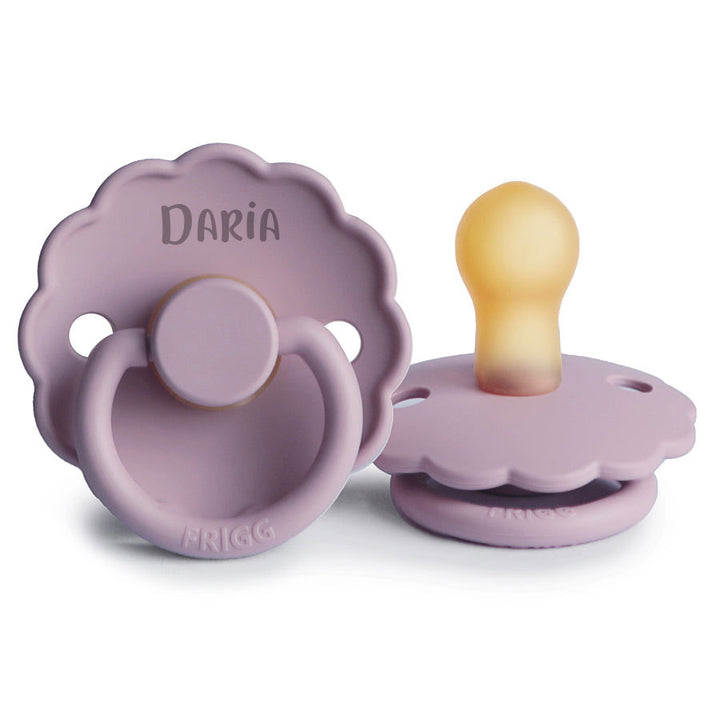 Heather FRIGG Daisy Rubber Pacifiers | Personalised by FRIGG sold by Just Børn