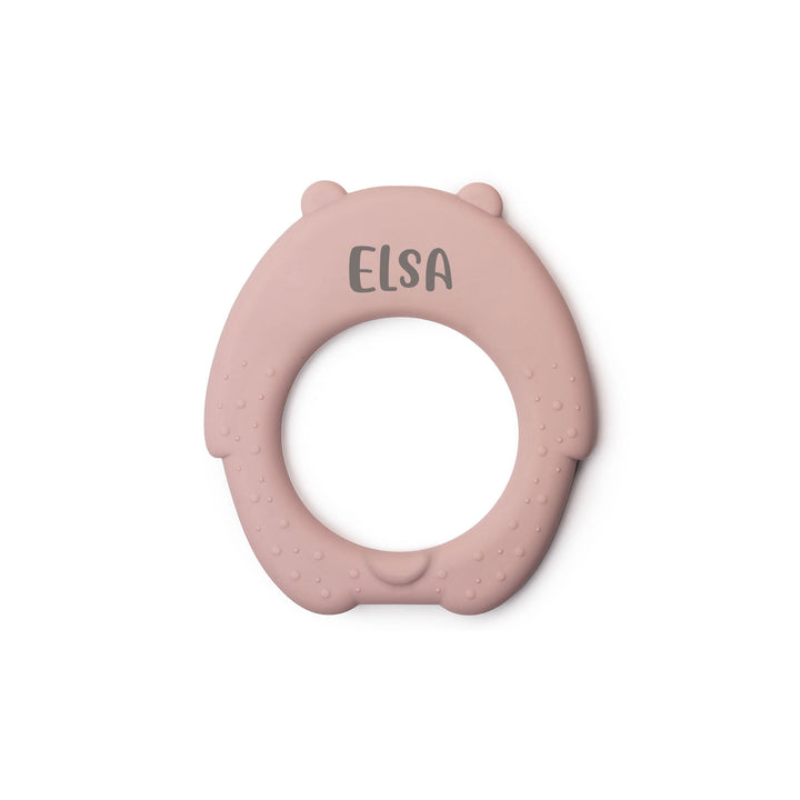 JBØRN Bear Teether Blush Yes - Personalisable Baby Products Sold and Personalised by JustBørn