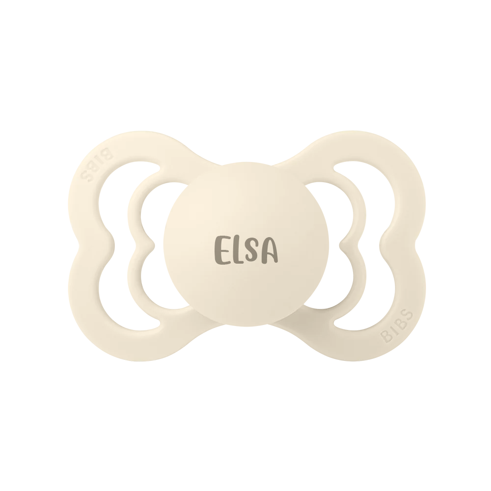 BIBS SUPREME Symmetrical Silicone Pacifiers Ivory - Personalisable Baby Products Sold and Personalised by JustBørn