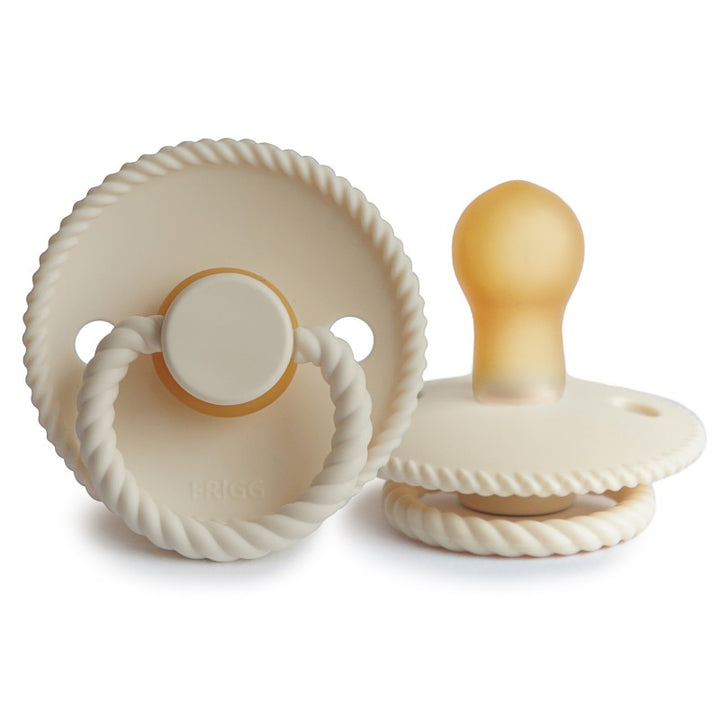 FRIGG Rope Natural Rubber Latex Pacifiers Cream - Personalisable Baby Products Sold and Personalised by JustBørn