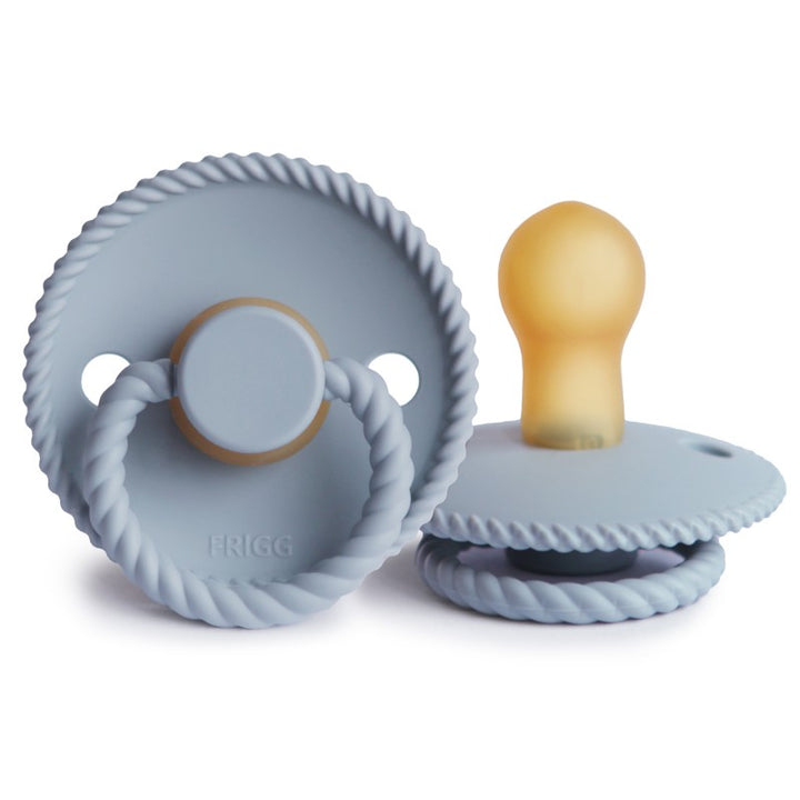 FRIGG Rope Natural Rubber Latex Pacifiers Powder Blue - Personalisable Baby Products Sold and Personalised by JustBørn