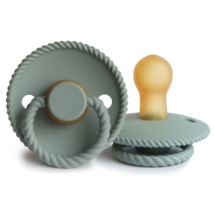 FRIGG Rope Natural Rubber Latex Pacifiers Sage - Personalisable Baby Products Sold and Personalised by JustBørn