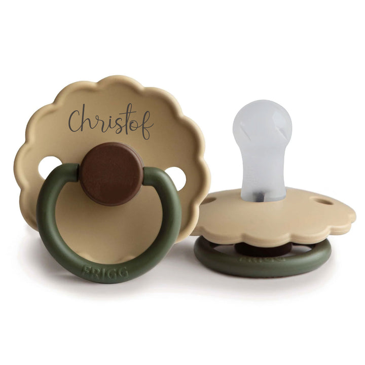 Acorn FRIGG Daisy Silicone Pacifiers | Personalised by FRIGG sold by Just Børn