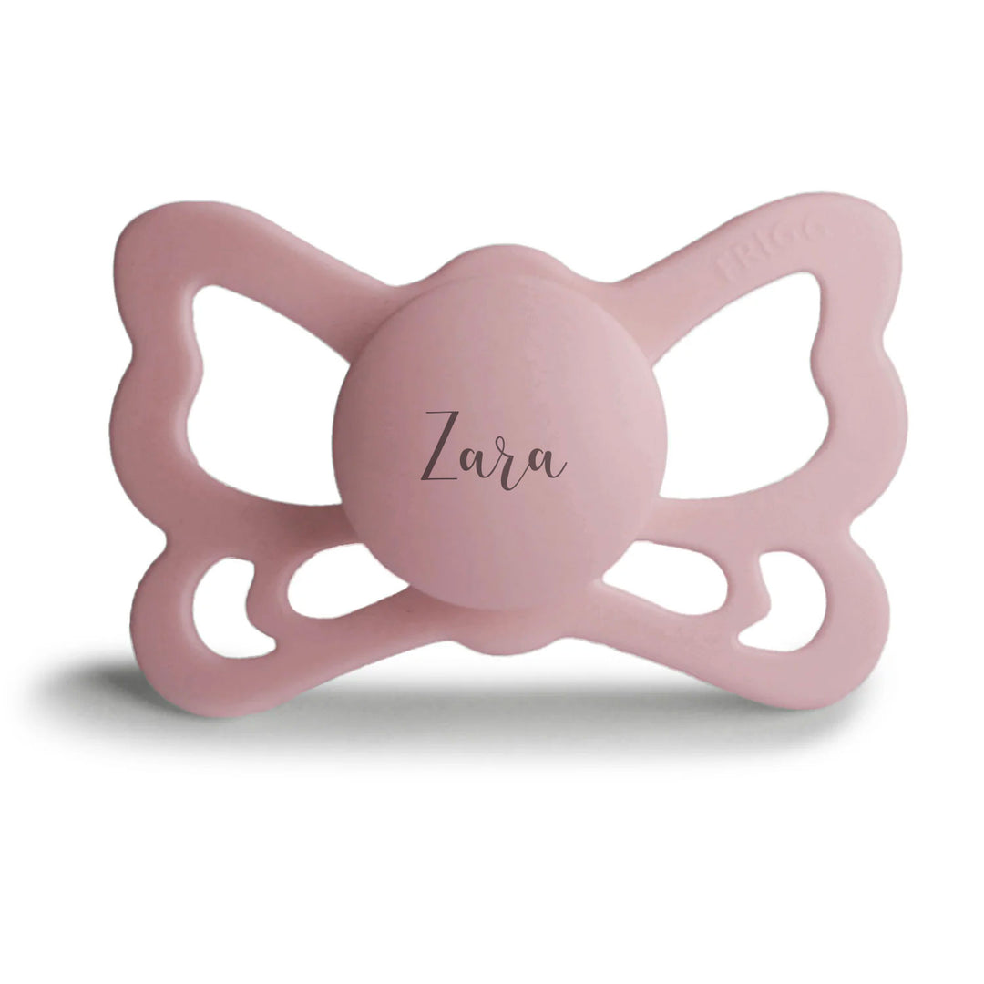 FRIGG Butterfly Anatomical Silicone Pacifiers | Personalised Blush - Personalisable Baby Products Sold and Personalised by JustBørn