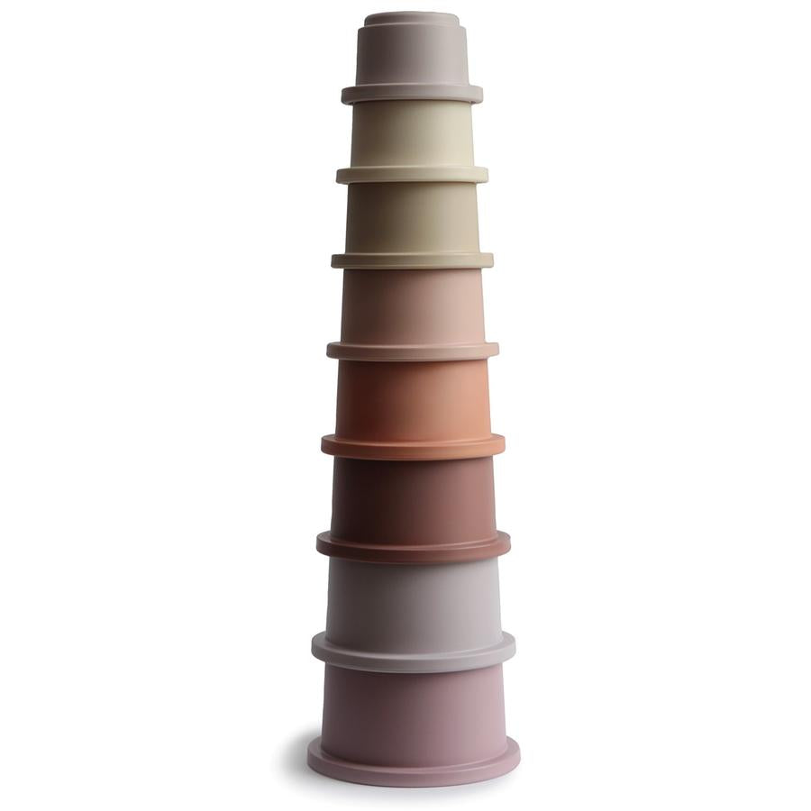 Mushie Stacking Cups Tower Petal - Personalisable Baby Products Sold and Personalised by JustBørn