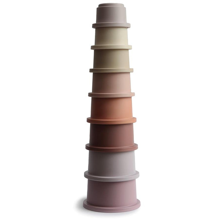 Mushie Stacking Cups Tower Petal - Personalisable Baby Products Sold and Personalised by JustBørn