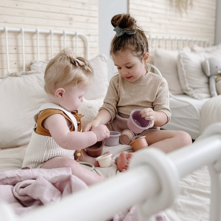 Mushie Stacking Cups Tower - Personalisable Baby Products Sold and Personalised by JustBørn