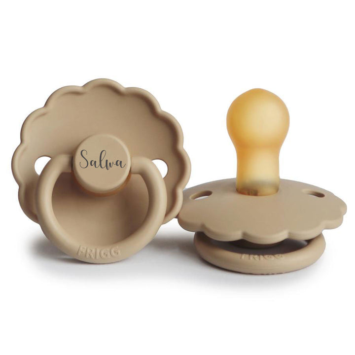 FRIGG Daisy Natural Rubber Latex Pacifier Croissant - Personalisable Baby Products Sold and Personalised by JustBørn