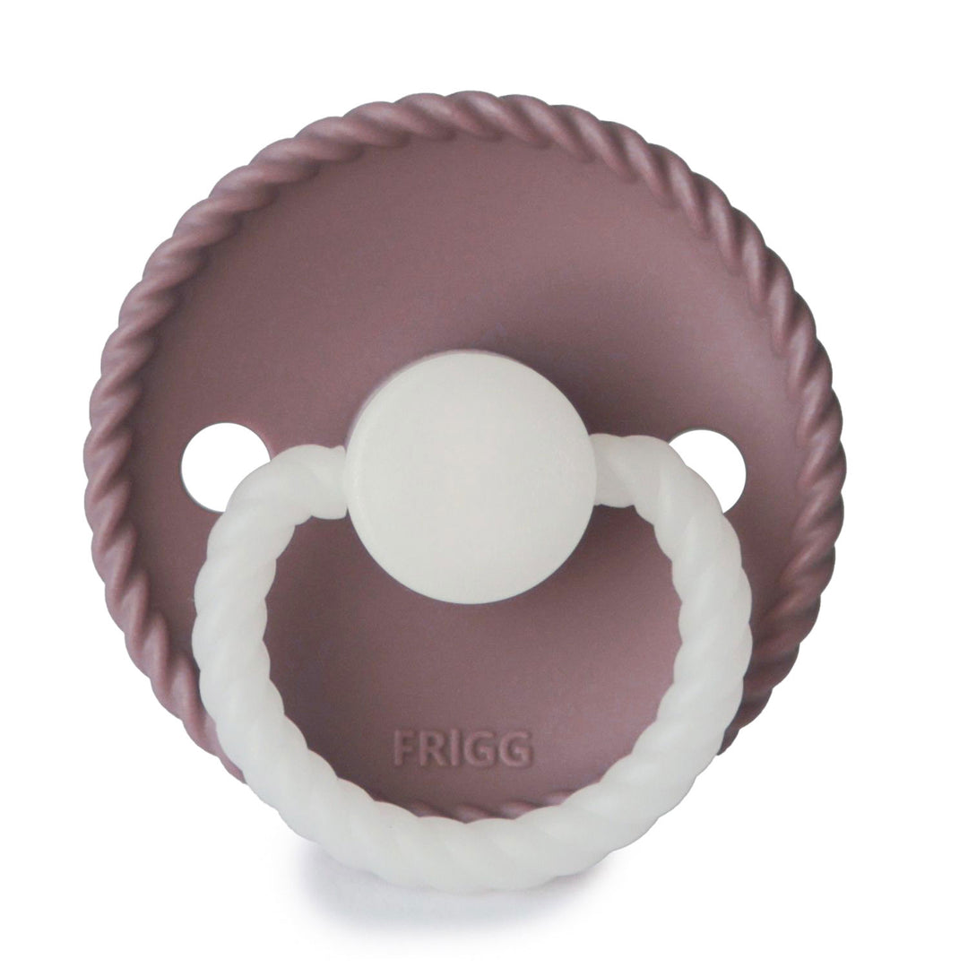 FRIGG Rope Silicone Pacifiers Twilight Mauve Night Glow - Personalisable Baby Products Sold and Personalised by JustBørn