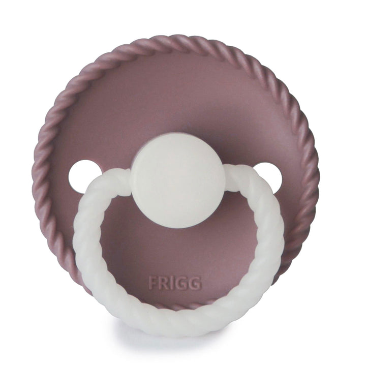 FRIGG Rope Silicone Pacifiers Twilight Mauve Night Glow - Personalisable Baby Products Sold and Personalised by JustBørn