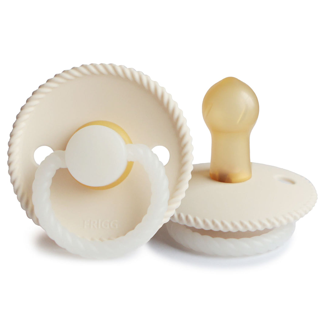 Cream Night Glow FRIGG Rope Rubber Pacifiers by FRIGG sold by Just Børn