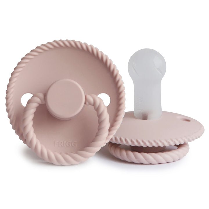 FRIGG Rope Silicone Pacifiers Size 2 (6-18 Months) Blush - Personalisable Baby Products Sold and Personalised by JustBørn