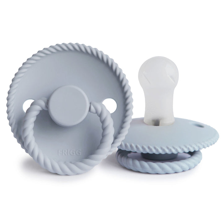 FRIGG Rope Silicone Pacifiers Powder Blue - Personalisable Baby Products Sold and Personalised by JustBørn