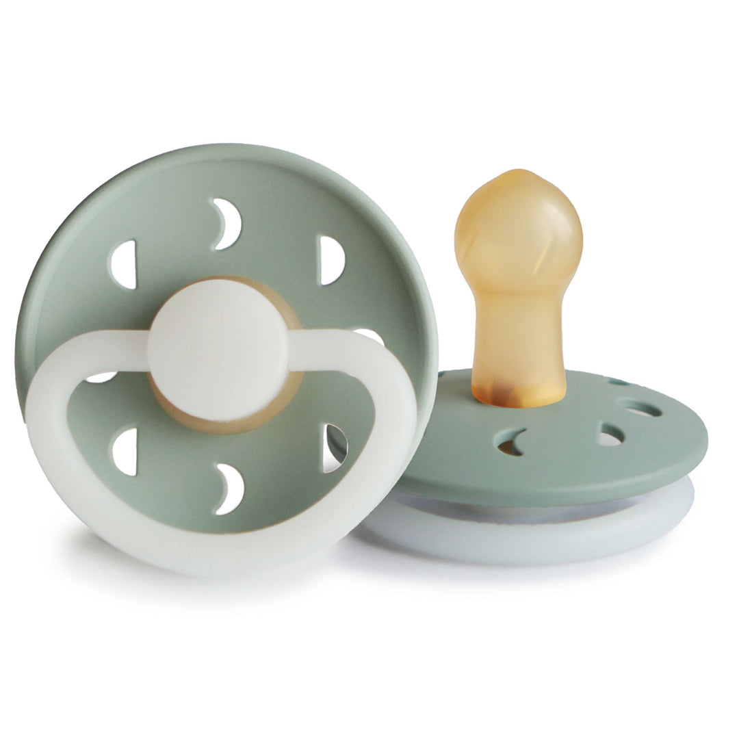 Sage Night Glow FRIGG Moon Rubber Pacifier by FRIGG sold by Just Børn