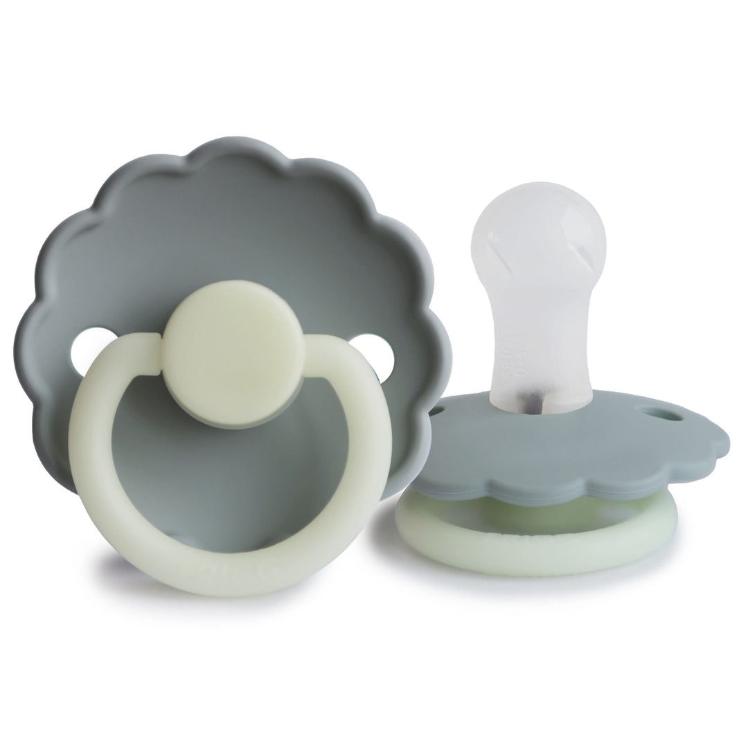 French Gray Night Glow FRIGG Daisy Silicone Pacifier by FRIGG sold by Just Børn