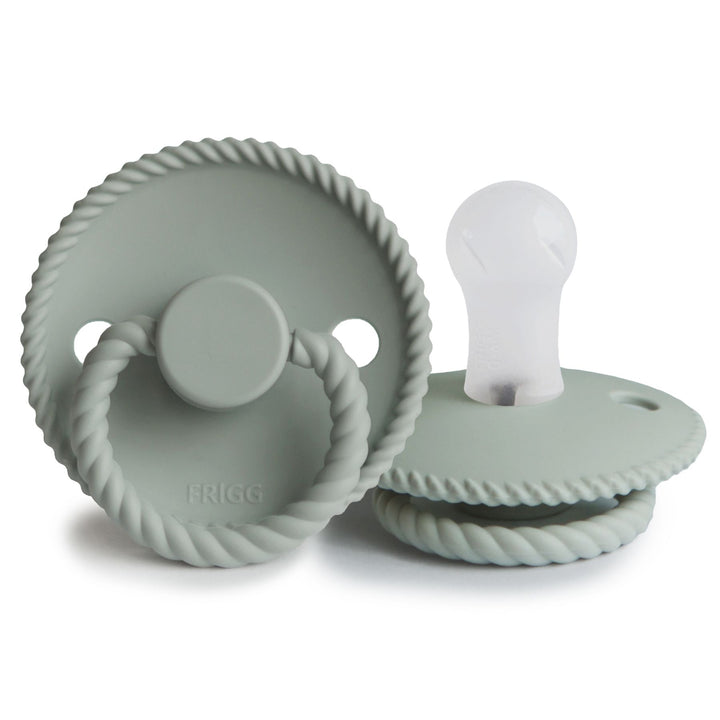 FRIGG Rope Silicone Pacifiers Sage - Personalisable Baby Products Sold and Personalised by JustBørn