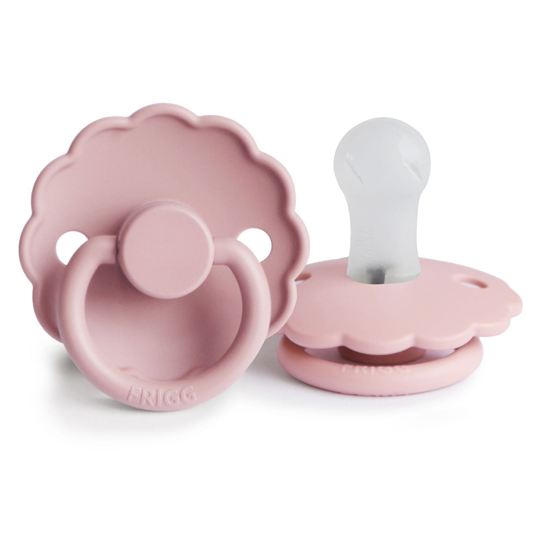 FRIGG Daisy Silicone Pacifiers Baby Pink - Personalisable Baby Products Sold and Personalised by JustBørn