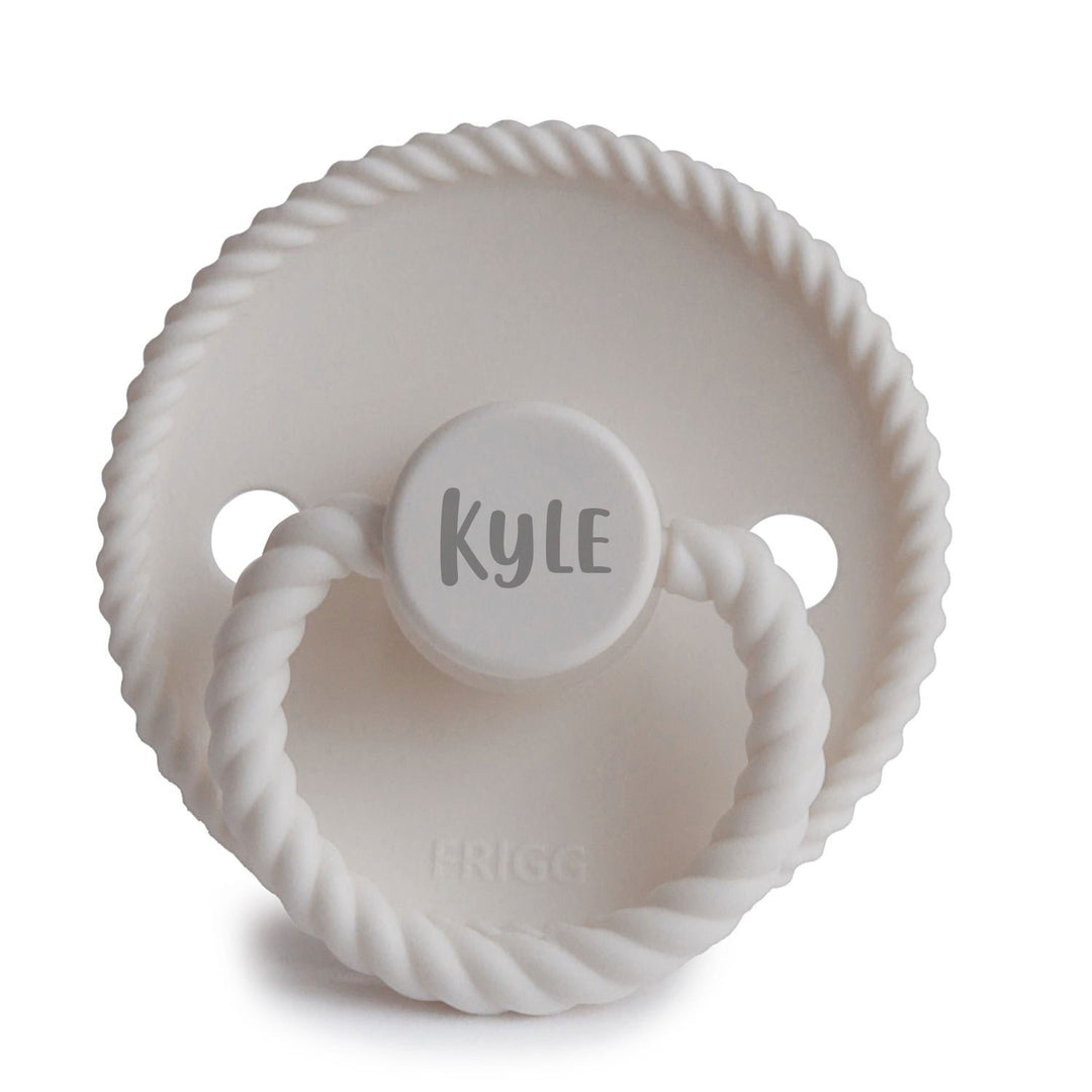 Silver Gray FRIGG Rope Silicone Pacifiers | Personalised by FRIGG sold by Just Børn
