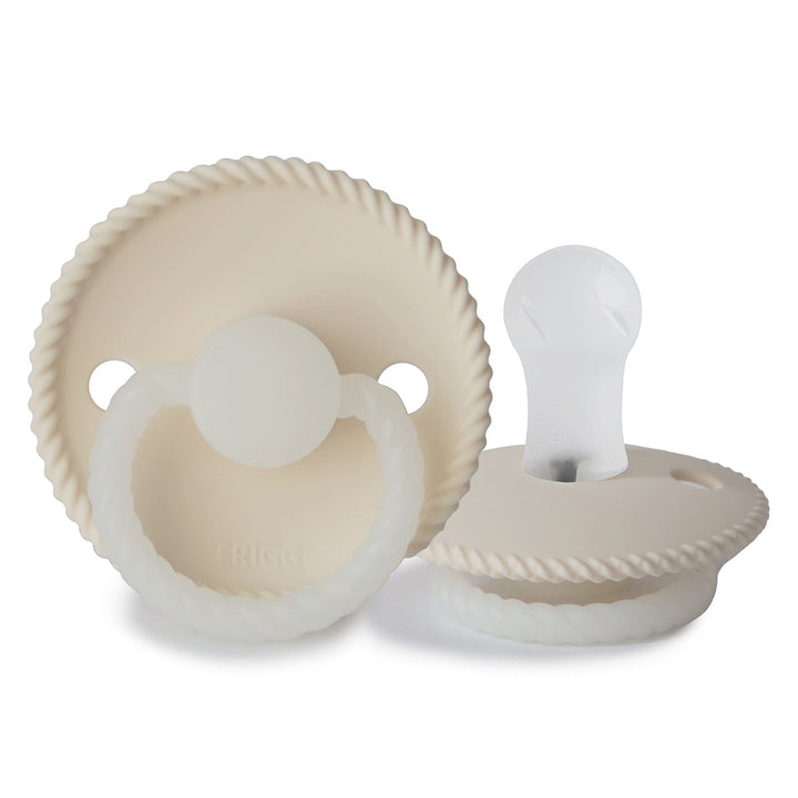 FRIGG Rope Silicone Pacifiers Cream Night Glow - Personalisable Baby Products Sold and Personalised by JustBørn