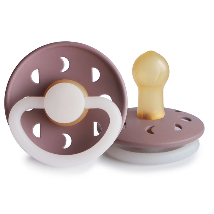 Twilight Mauve Night Glow FRIGG Moon Natural Rubber Latex Pacifier by FRIGG sold by Just Børn