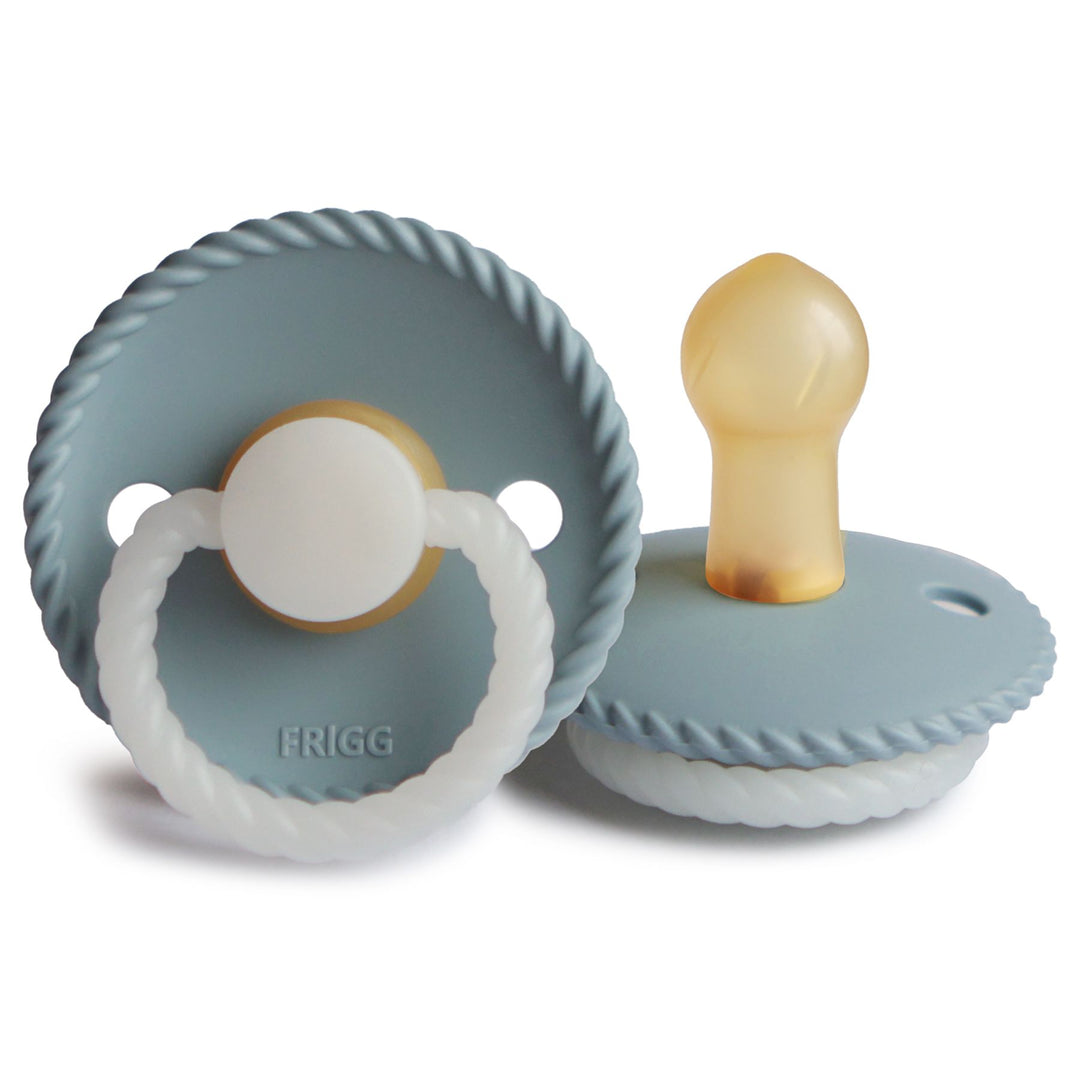 Stone Blue Night Glow FRIGG Rope Rubber Pacifiers by FRIGG sold by Just Børn