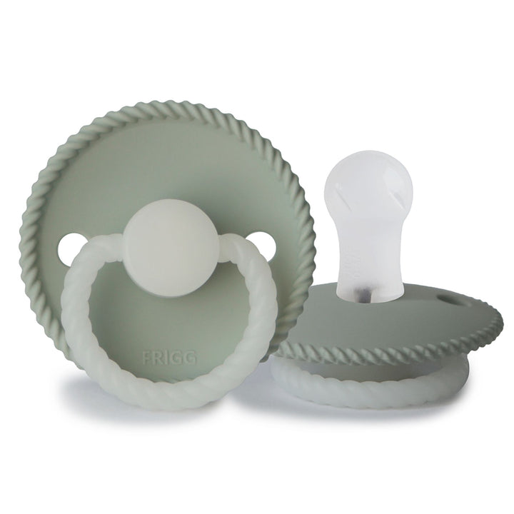 FRIGG Rope Silicone Pacifiers Sage Night Glow - Personalisable Baby Products Sold and Personalised by JustBørn