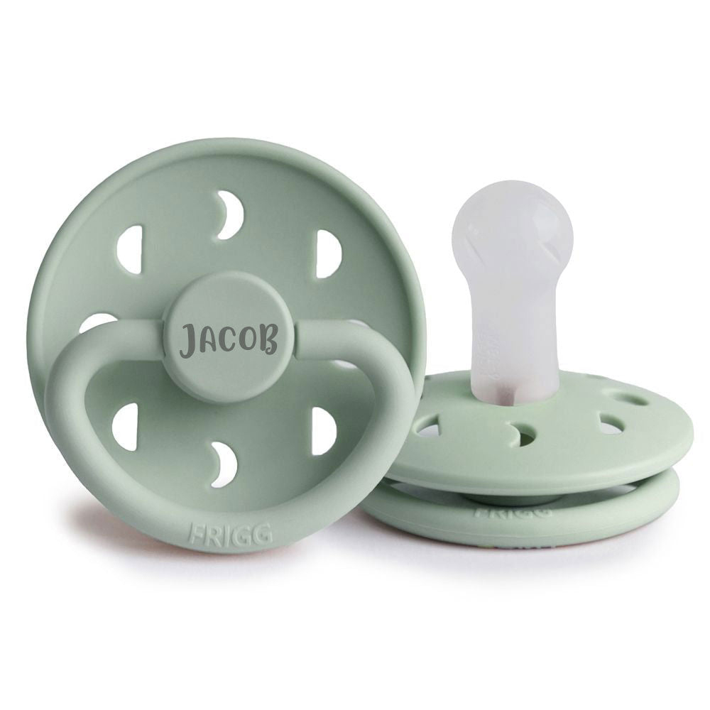 Sage FRIGG Moon Silicone Pacifier | Personalised by FRIGG sold by Just Børn