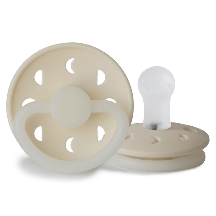 Cream Night Glow FRIGG Moon Silicone Pacifier by FRIGG sold by Just Børn