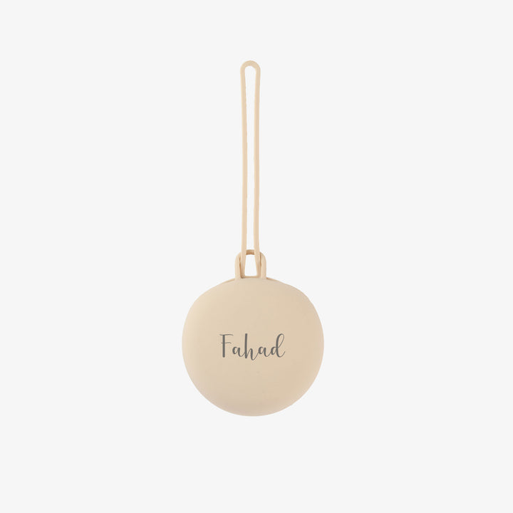 JBØRN Pacifier Holder Pod Sandstone Yes - Personalisable Baby Products Sold and Personalised by JustBørn
